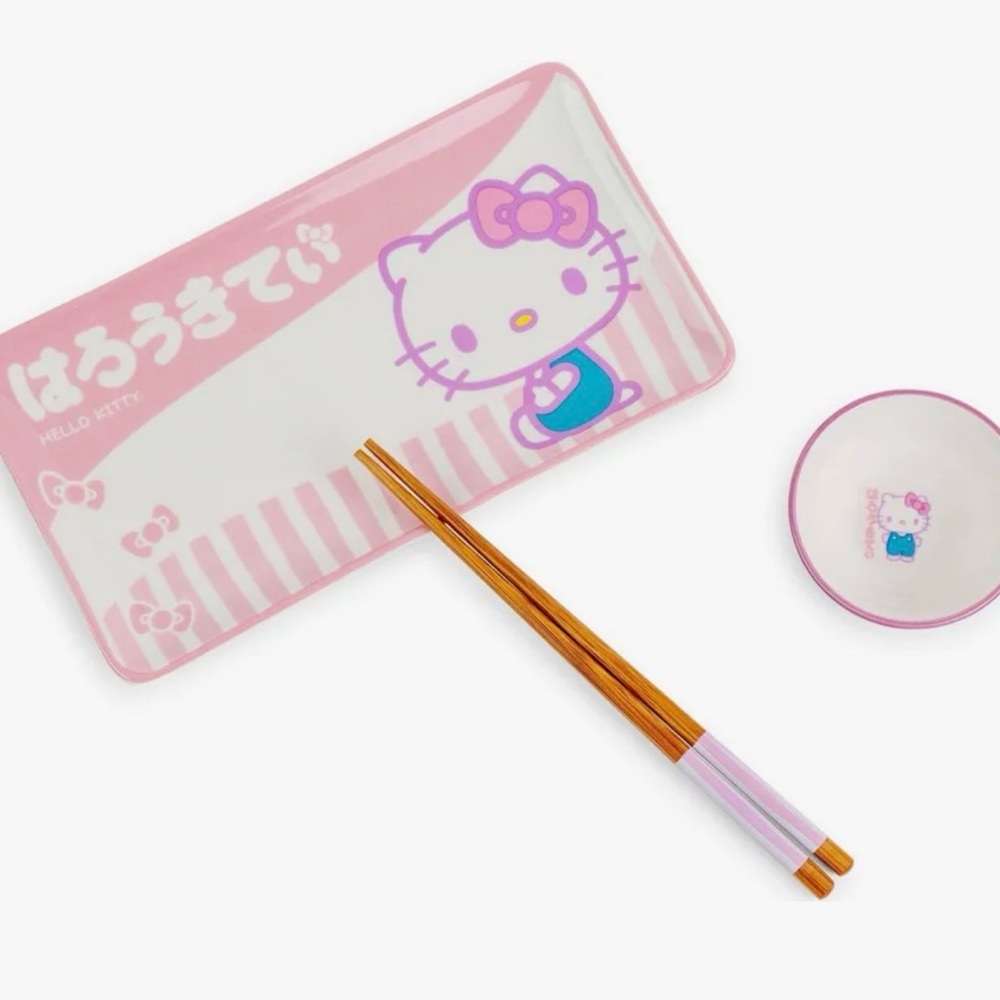 Sanrio Hello Kitty 3 piece ceramic sushi set